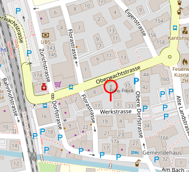 Parkplaetze im Umfeld der Tuina-Praxis